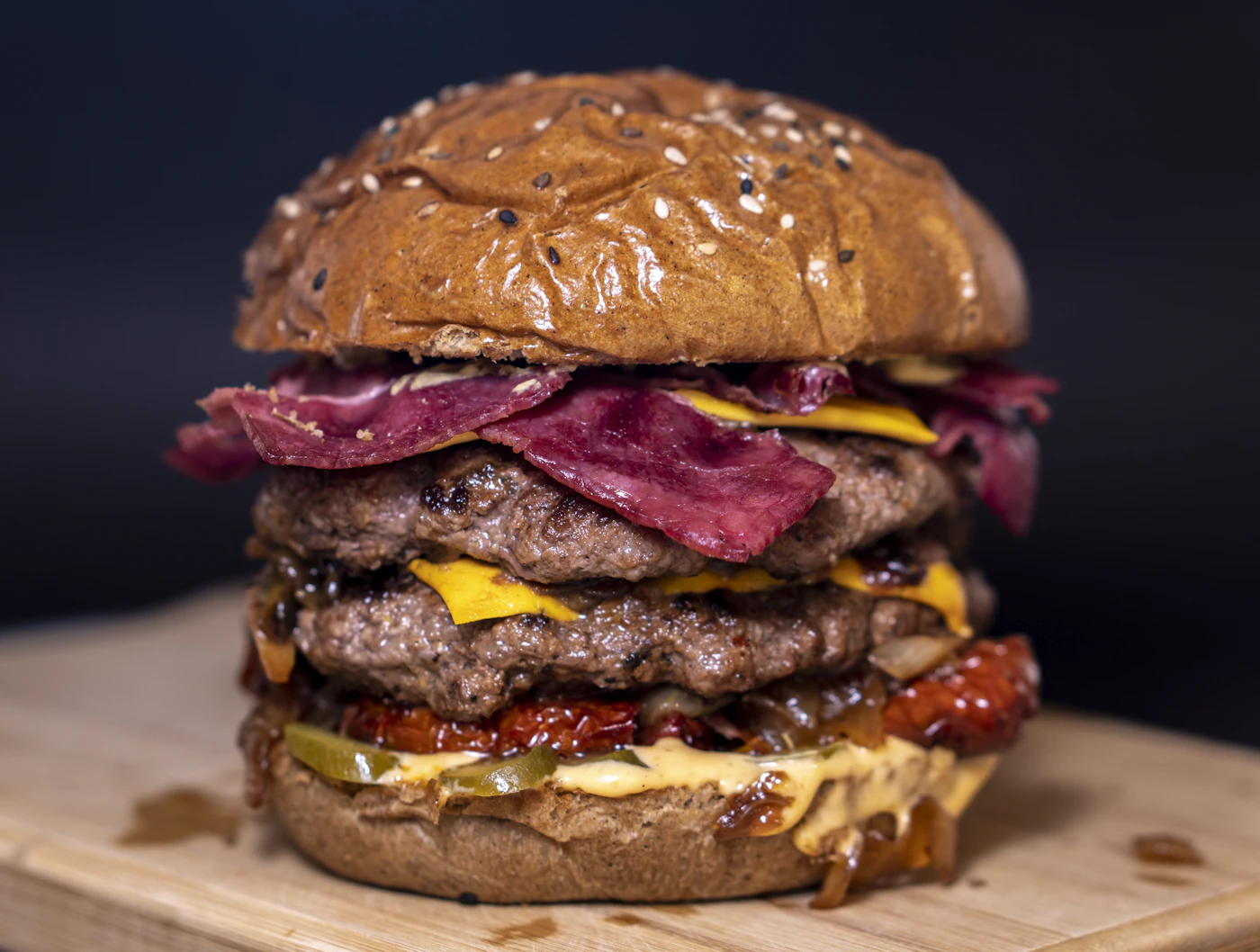 Crispy burger close-up